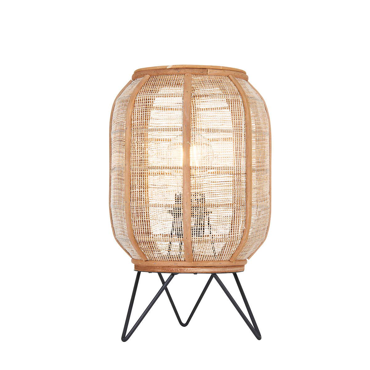 Zane Natural Linen Table Lamp black, ÉDITÉ