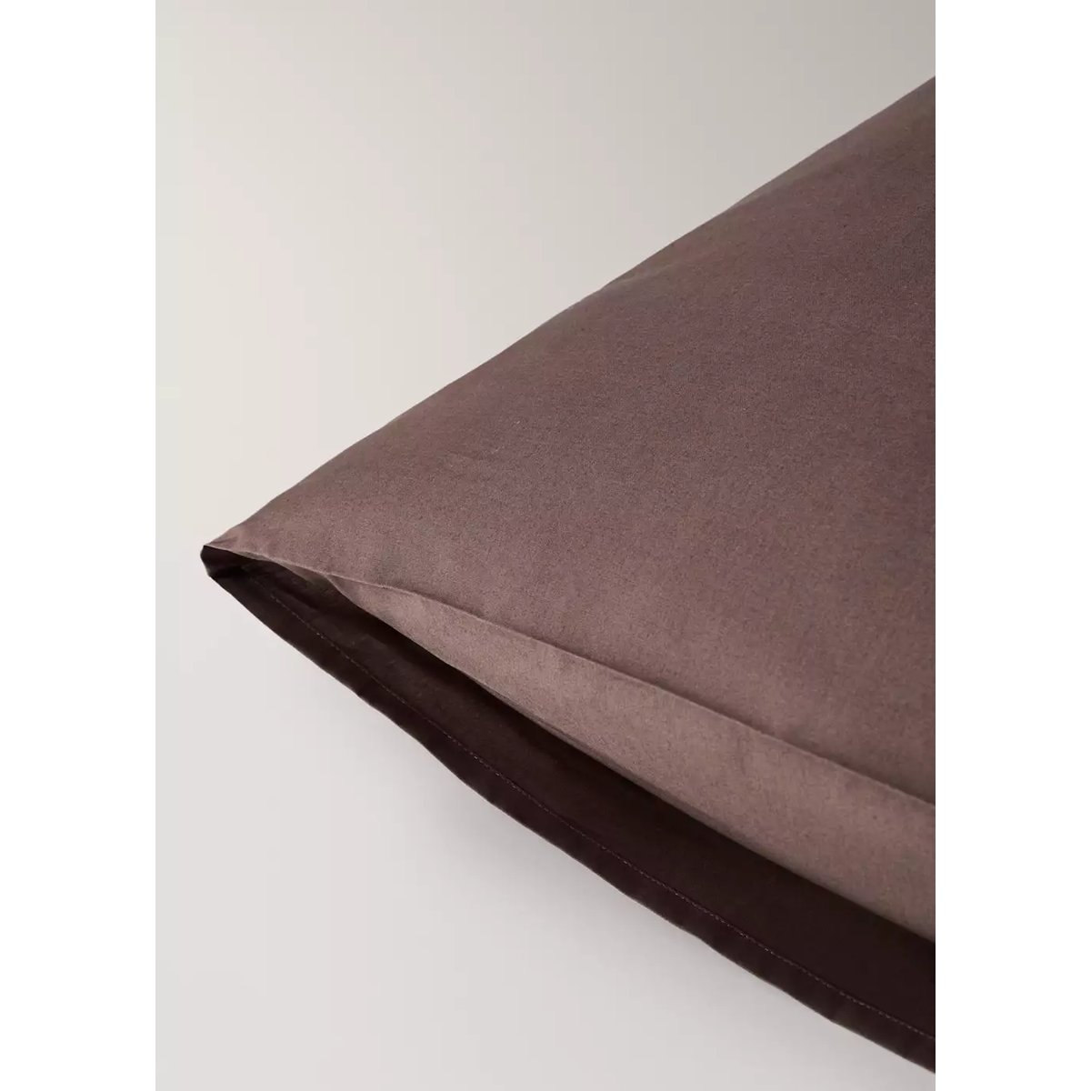 Deux taies d’oreiller percale de coton 60x60 cm marron, MANGO HOME
