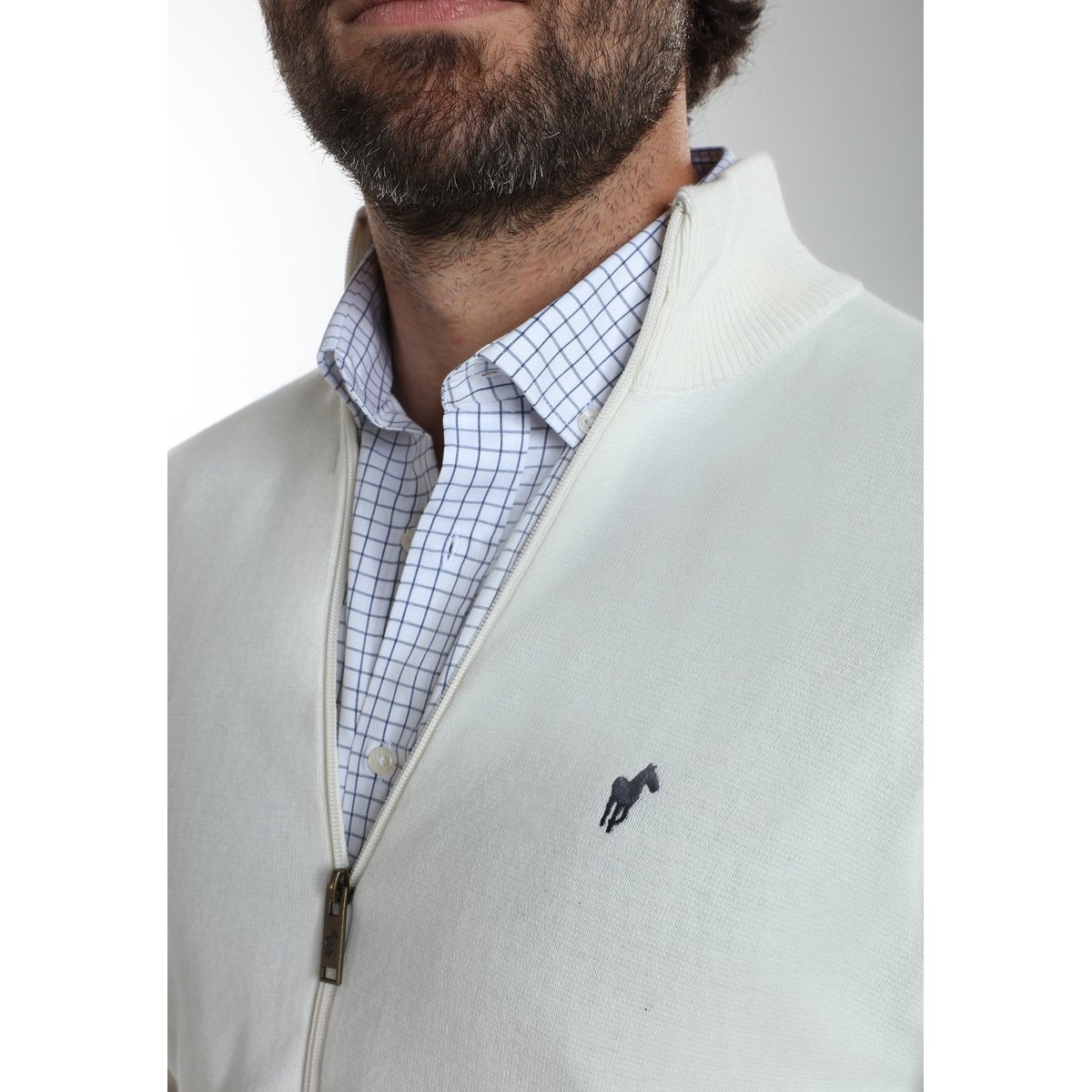 Gilet manches longues coton MORGAN blanc, GENTLEMAN FARMER