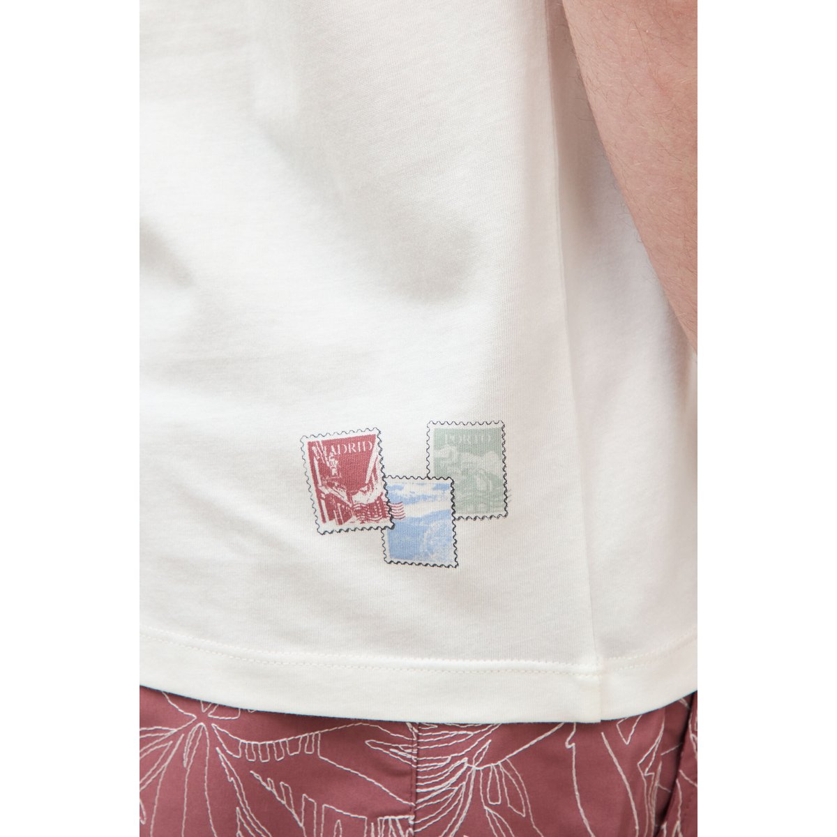 T-shirt en coton ecru, BONOBO