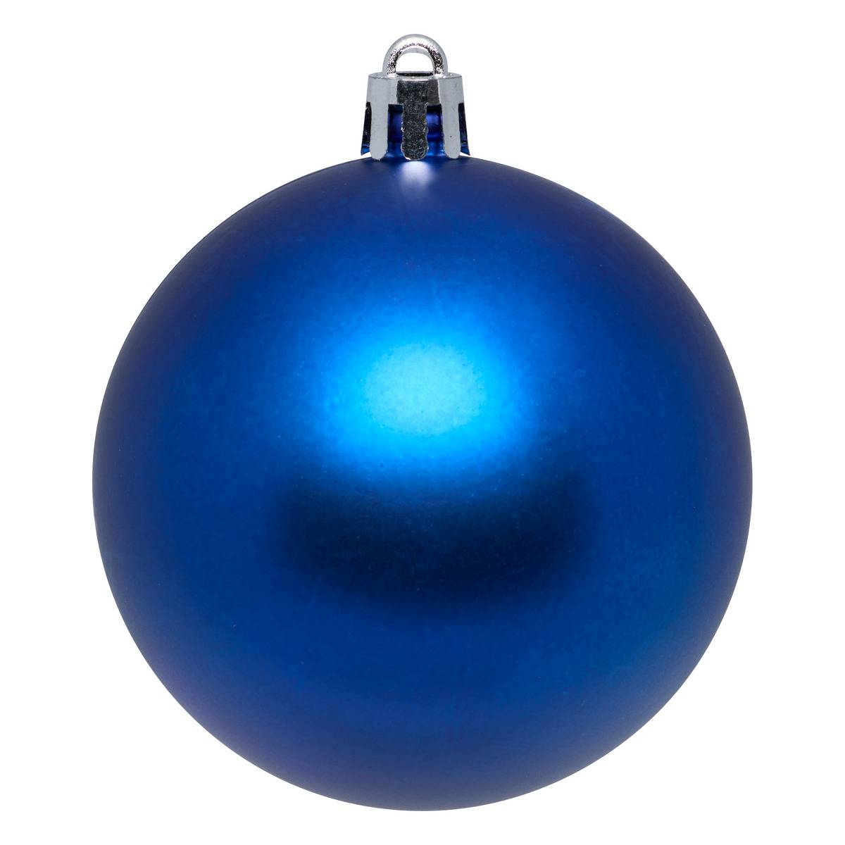 Boules de Noël "Colorama de Noël" lot de 8 en plastique recyclé D7cm bleu nuit, ATMOSPHERA
