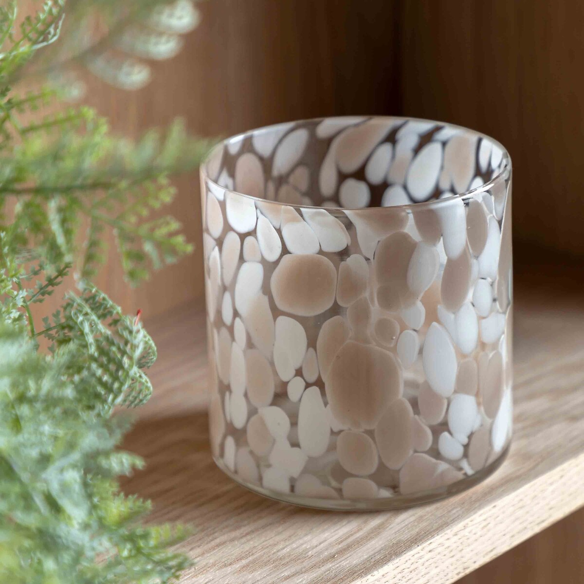 Large Confetti Glass Candle Holder in Taupe taupe, ÉDITÉ