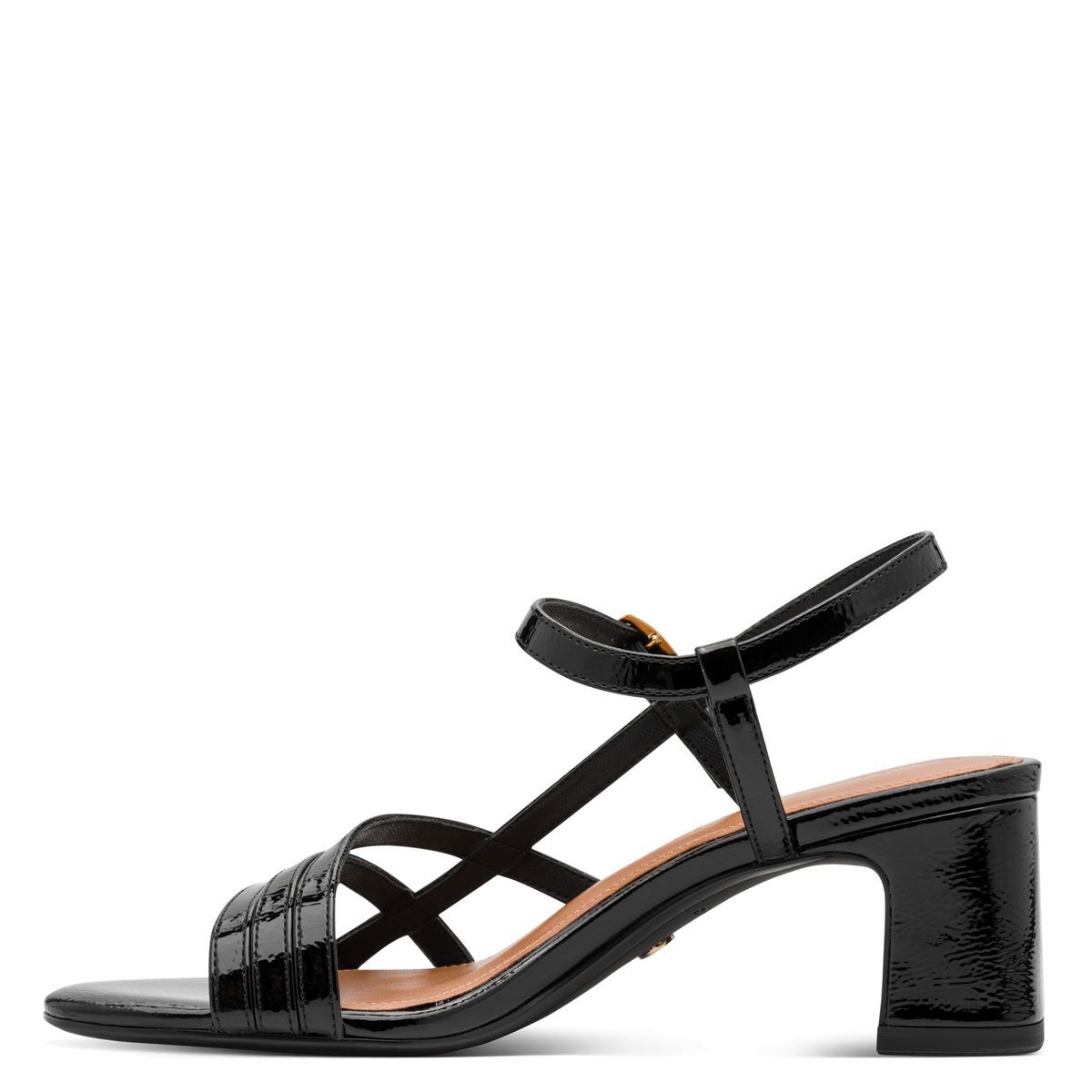 Sandale à talon en boucle noir laque, TAMARIS