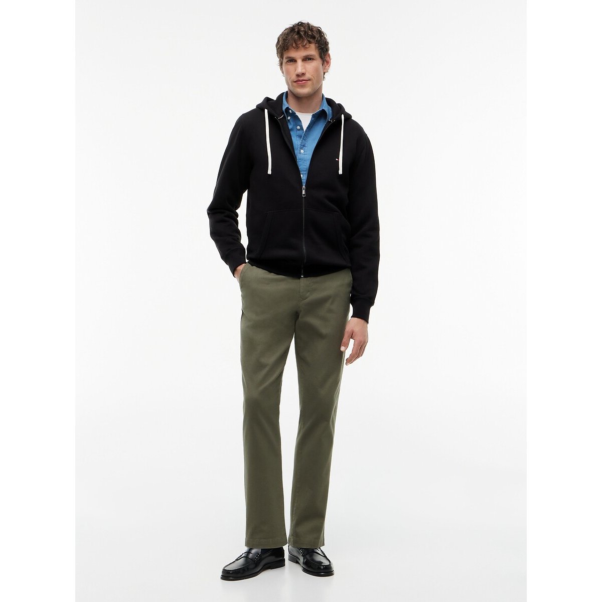 Sweat à capuche, à poche, Core Essential noir, TOMMY HILFIGER