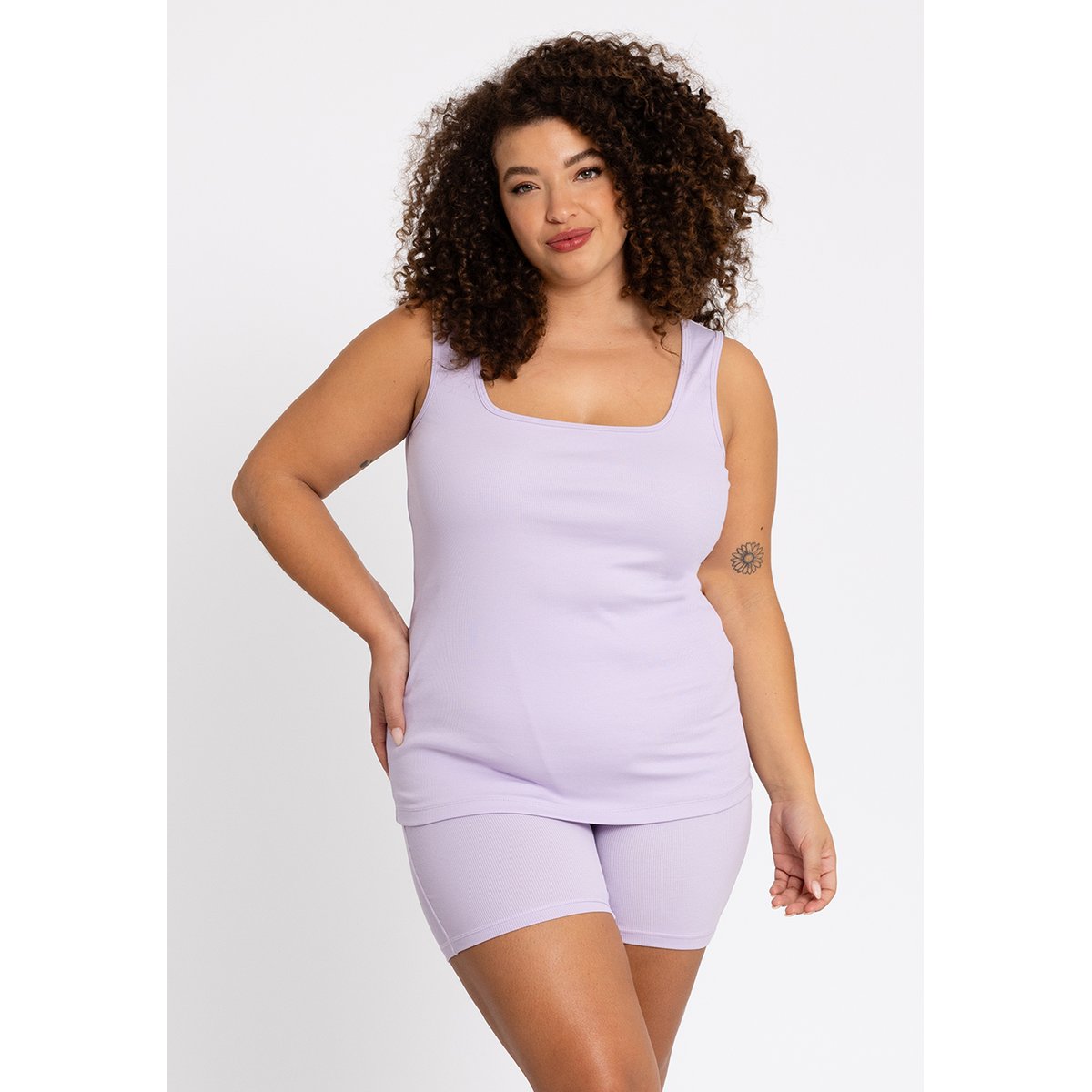 Débardeur brodée violet clair, YOEK