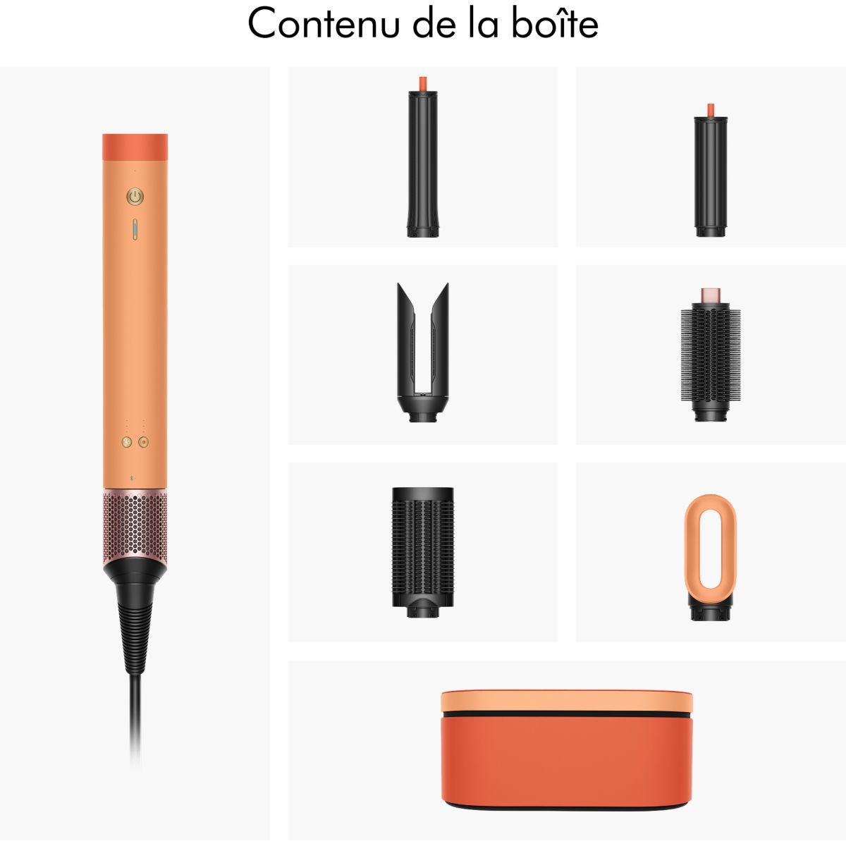 Fer multistyle Airwrap Co-anda 2x cheveux raides à ondulés Céramique Abricot couleur unique, DYSON