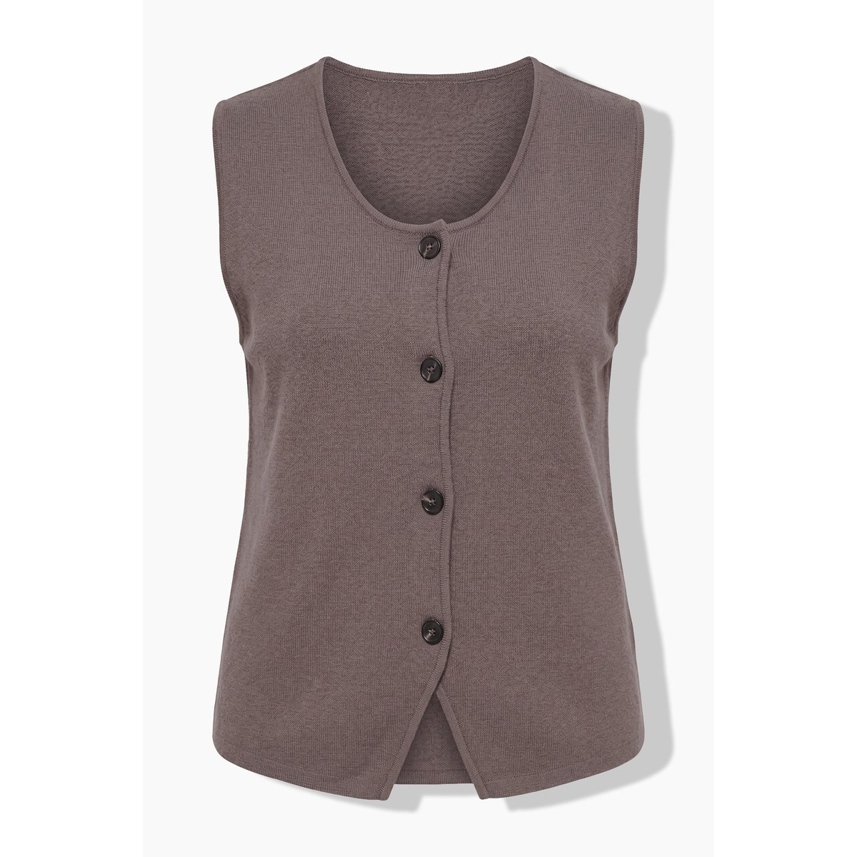 Gilet en maille taupe sombre, ULLA POPKEN