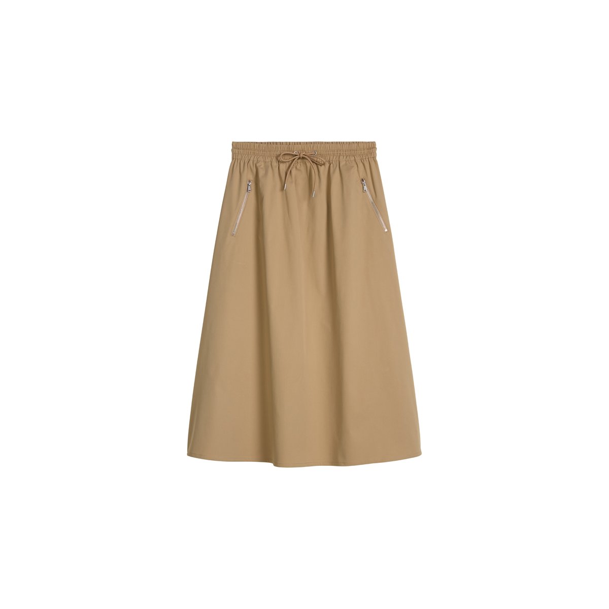 Jupe évasée en coton organique mélangé stretch beige, MARC O’POLO DENIM