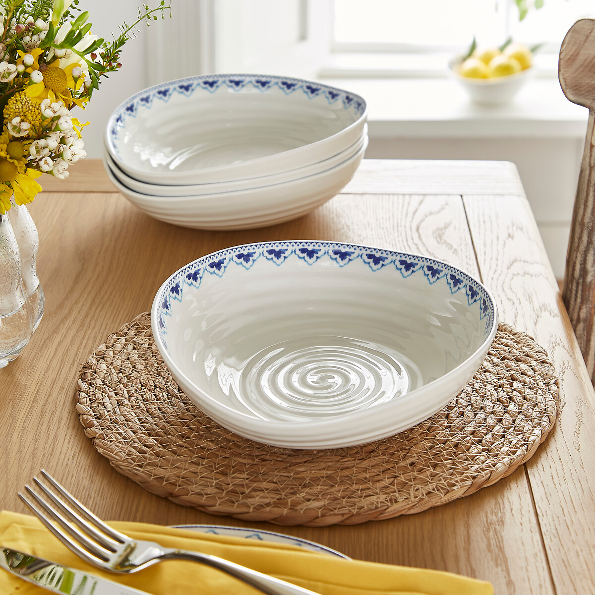 Set of 4 Blue Pasta Bowls blue, SOPHIE CONRAN FOR PORTMEIRION