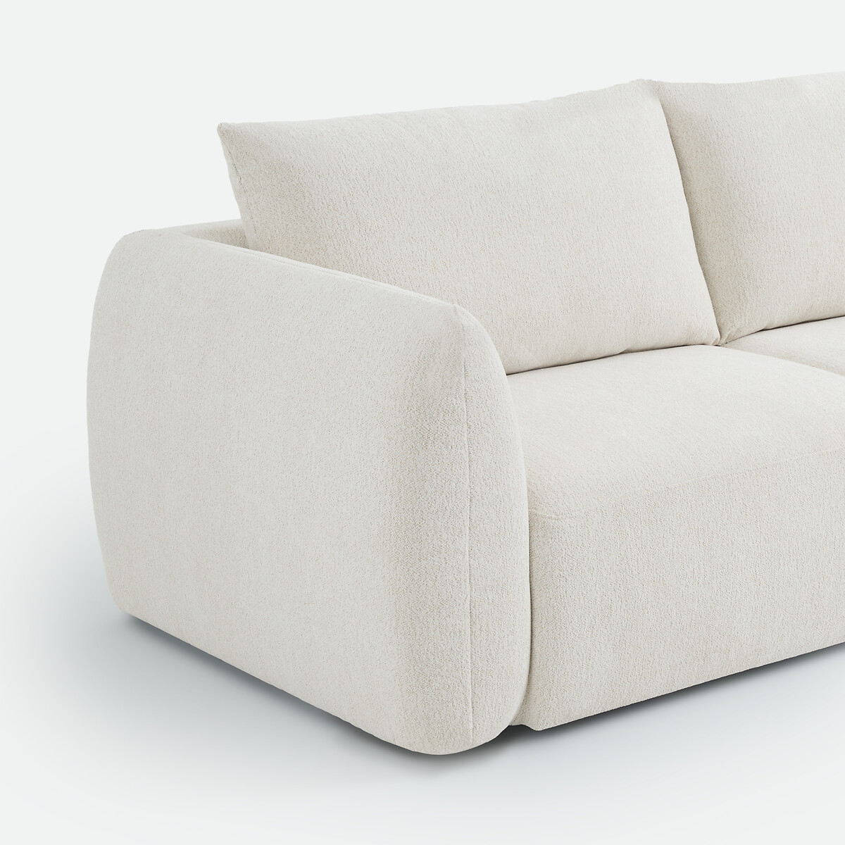 Canapé droit, 3 ou 4 places, en chenille chiné, EDITH ecru, LA REDOUTE INTERIEURS