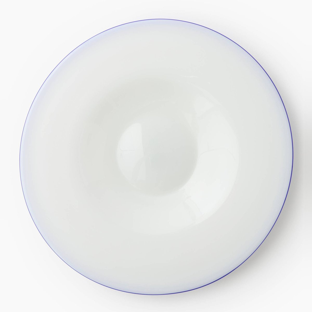Assiette finition liseré 30cm, en verre blanc, MONOPRIX