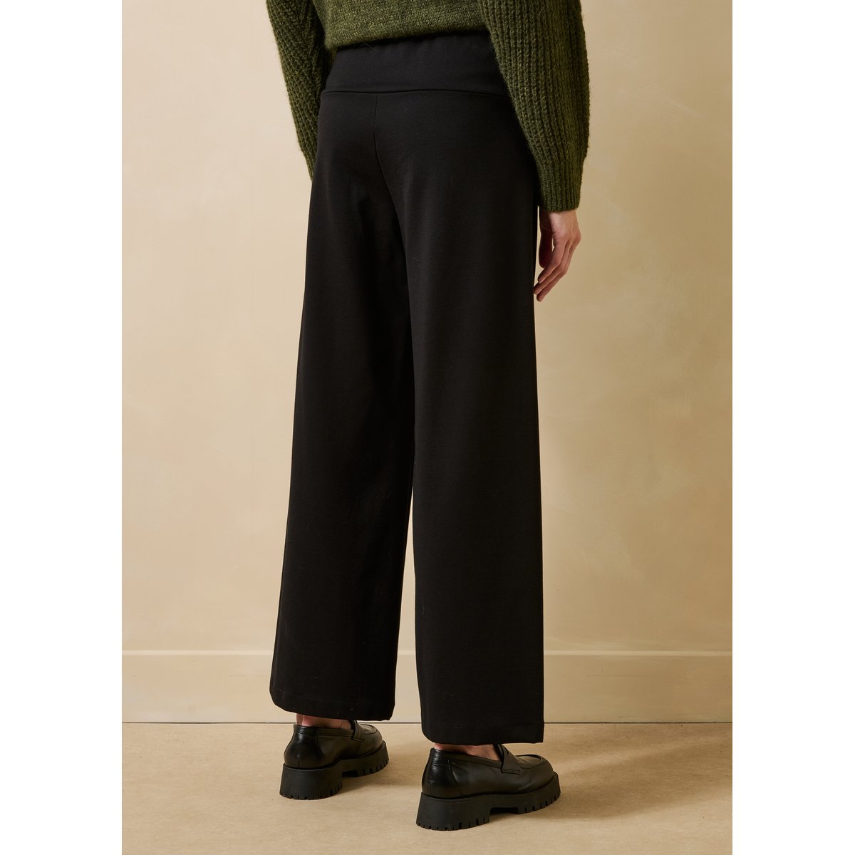 Pantalon cropped en jersey milano noir, LA FEE MARABOUTEE