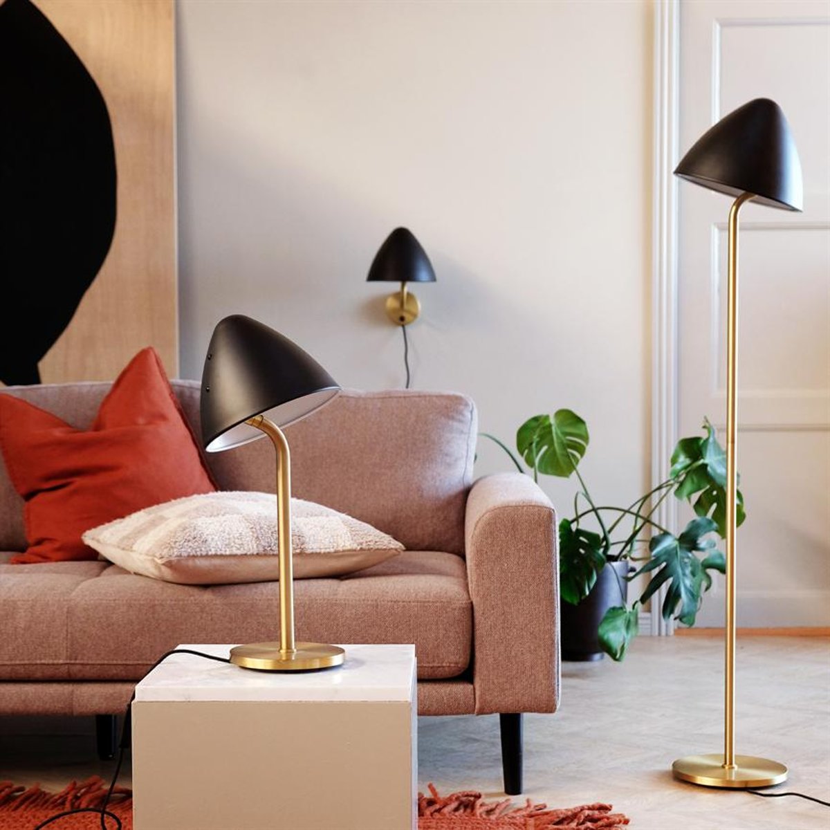 Lampe à poser en Métal, noir et acier OULU noir, laiton, DYBERG LARSEN