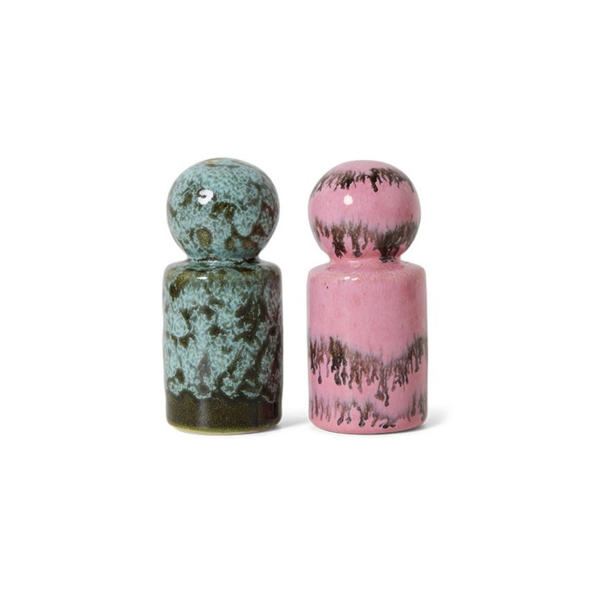 Salière poivrière grès vintage  set de 2 multicolore, HKLIVING