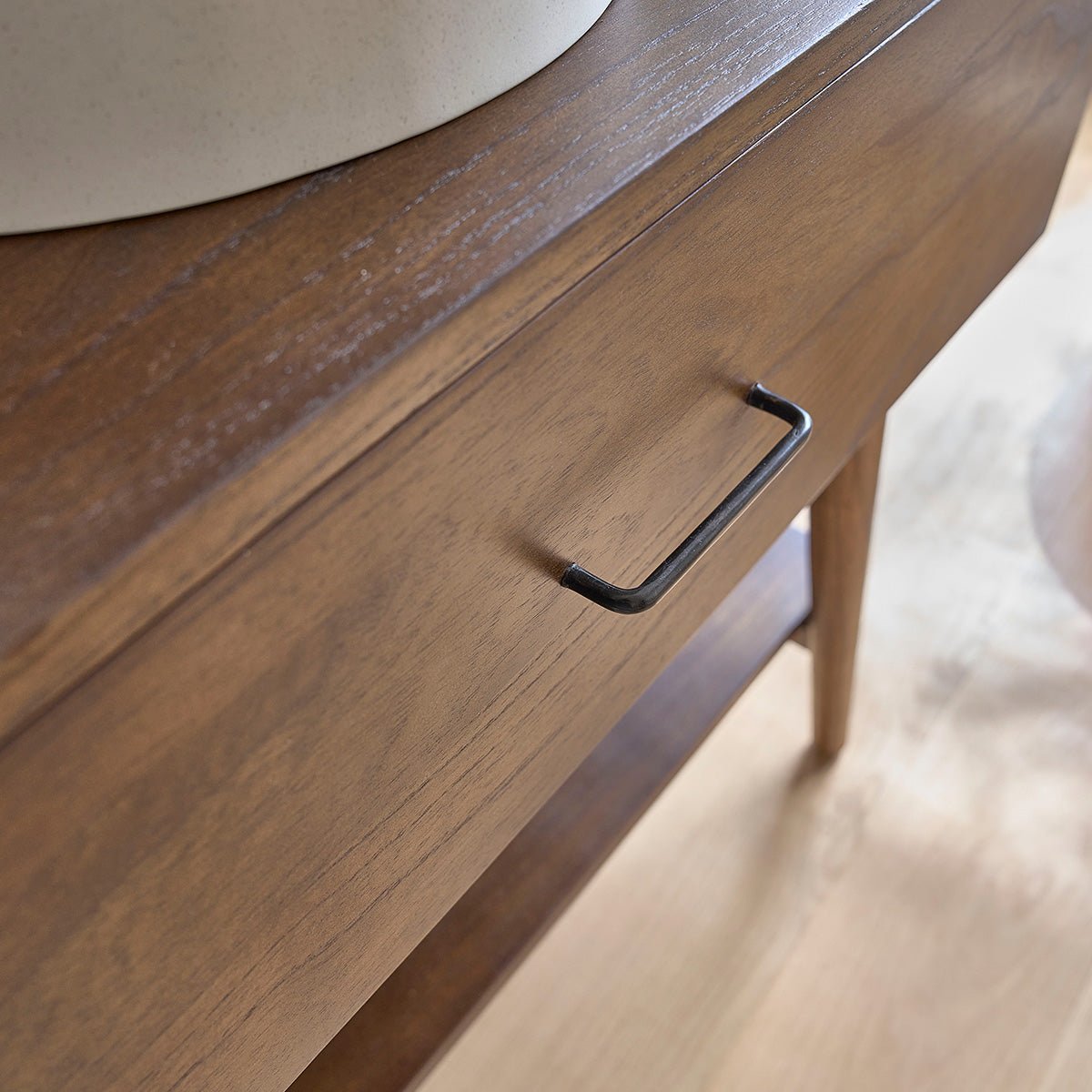 Meuble de salle de bain en mindi massif 80 cm CALIXTE marron, BERAH GETAH