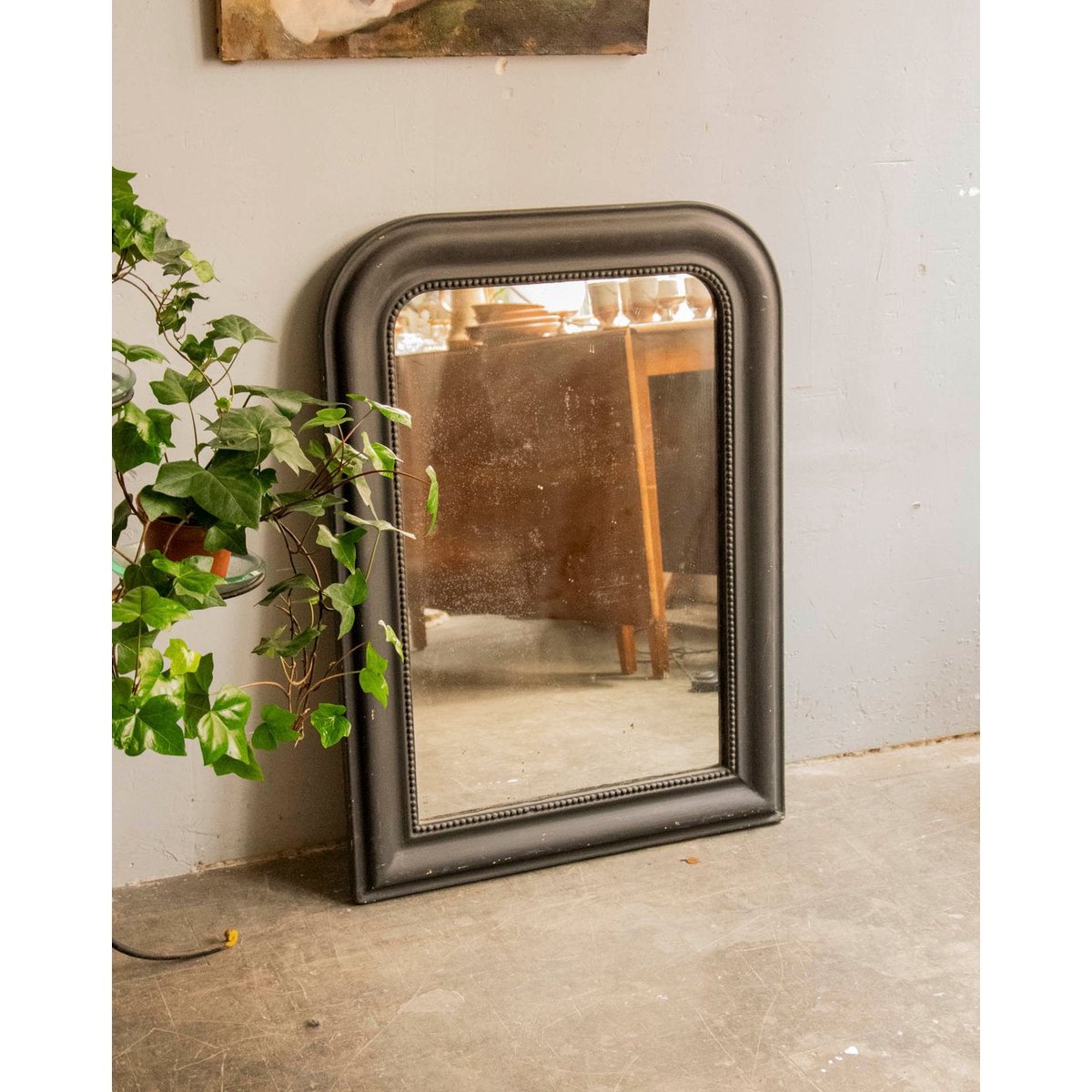 Grand miroir au cadre noir Georges N°1178 - Bon état noir, DEBONGOUT