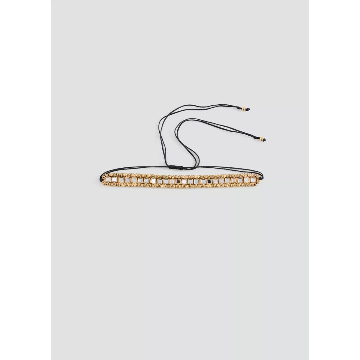 Collier métallique à perles effet miroir or, MANGO TEEN