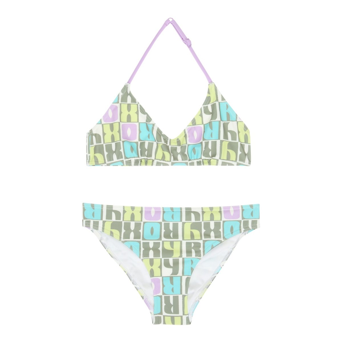 Ensemble 2 pièces bikini bralette deux pièces LETTER UP SET. vert oil green letter up, ROXY