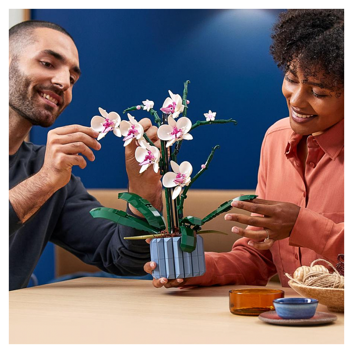 LEGO Botanicals - LEGO Creator - L'orchidée - 10311 blanc, rose, bleu, marron, LEGO