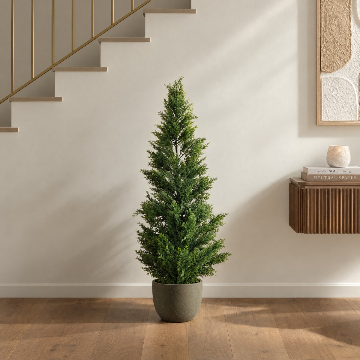 Cyprès artificiel en pot H120 vert, SIA
