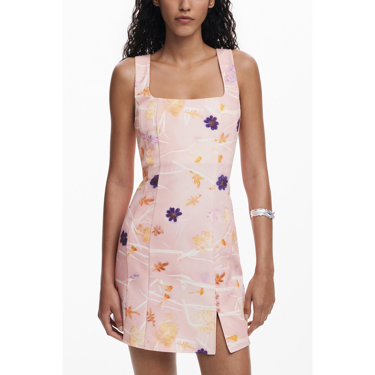 Robe courte à bretelles rose, DESIGUAL