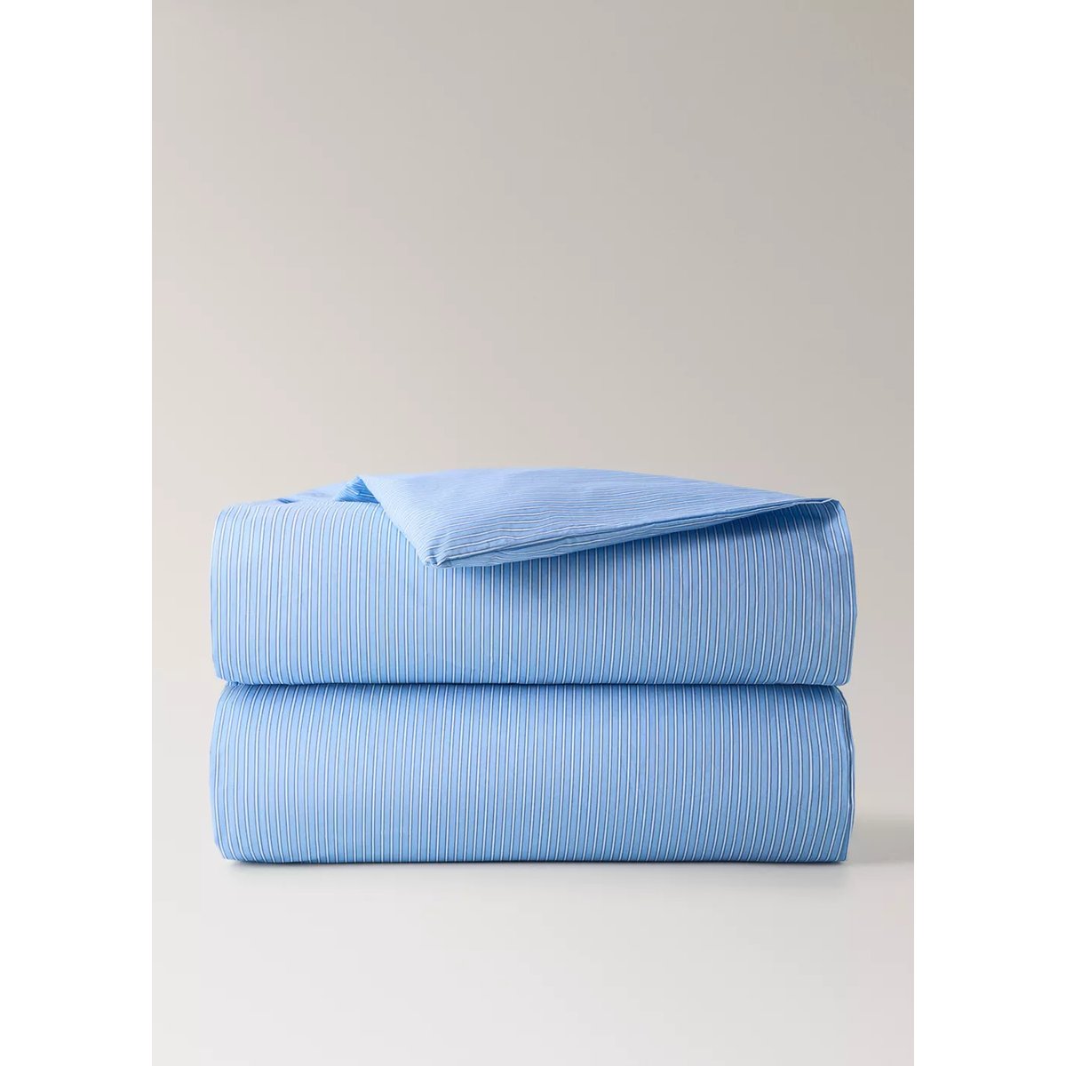 Housse de couette berceau percale rayures bicolore bleu, MANGO HOME