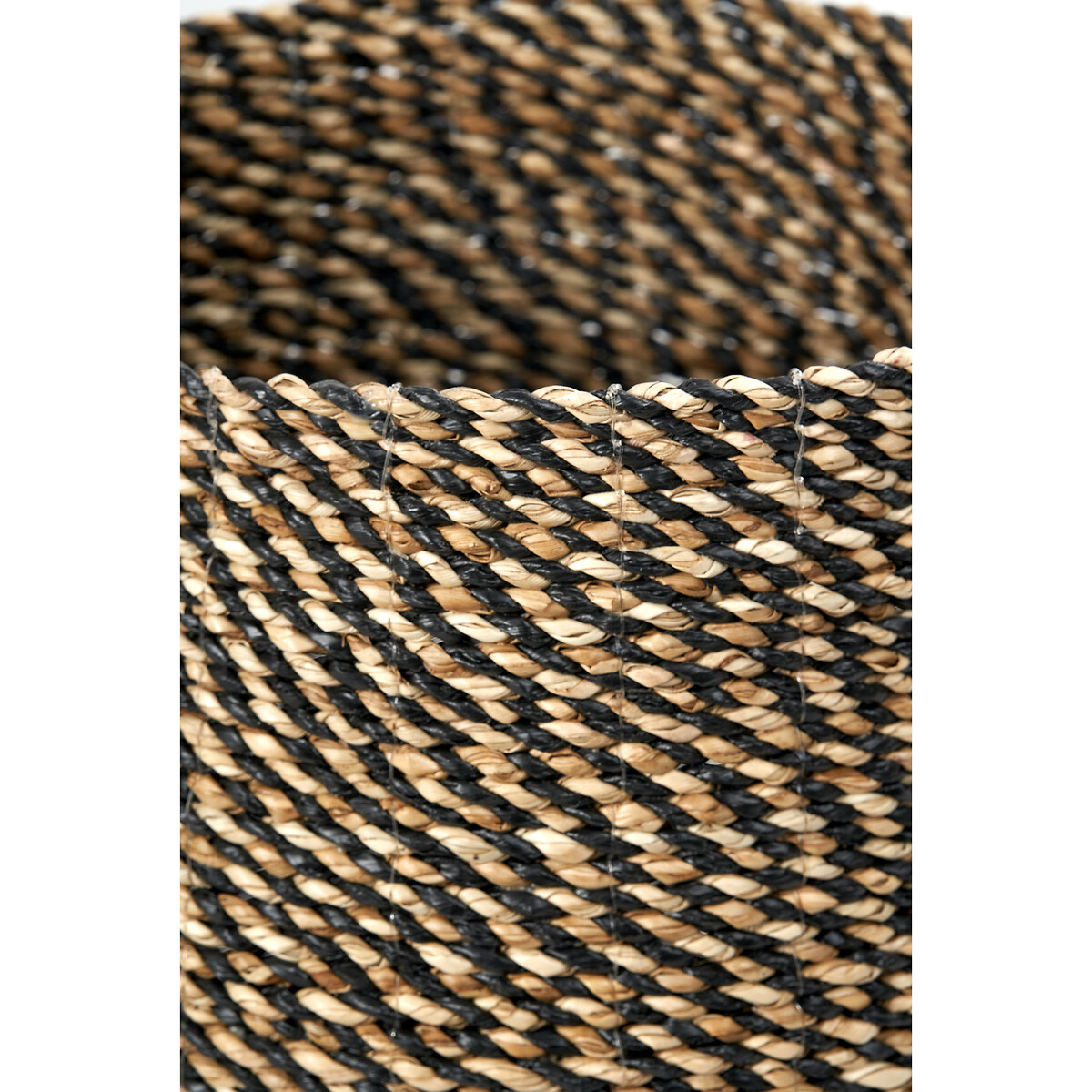 Set of 2 Natural & Black Seagrass Baskets with Handles natural/black, ÉDITÉ