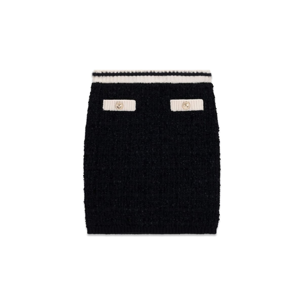 Jupe Mini En Maille noir, GUESS