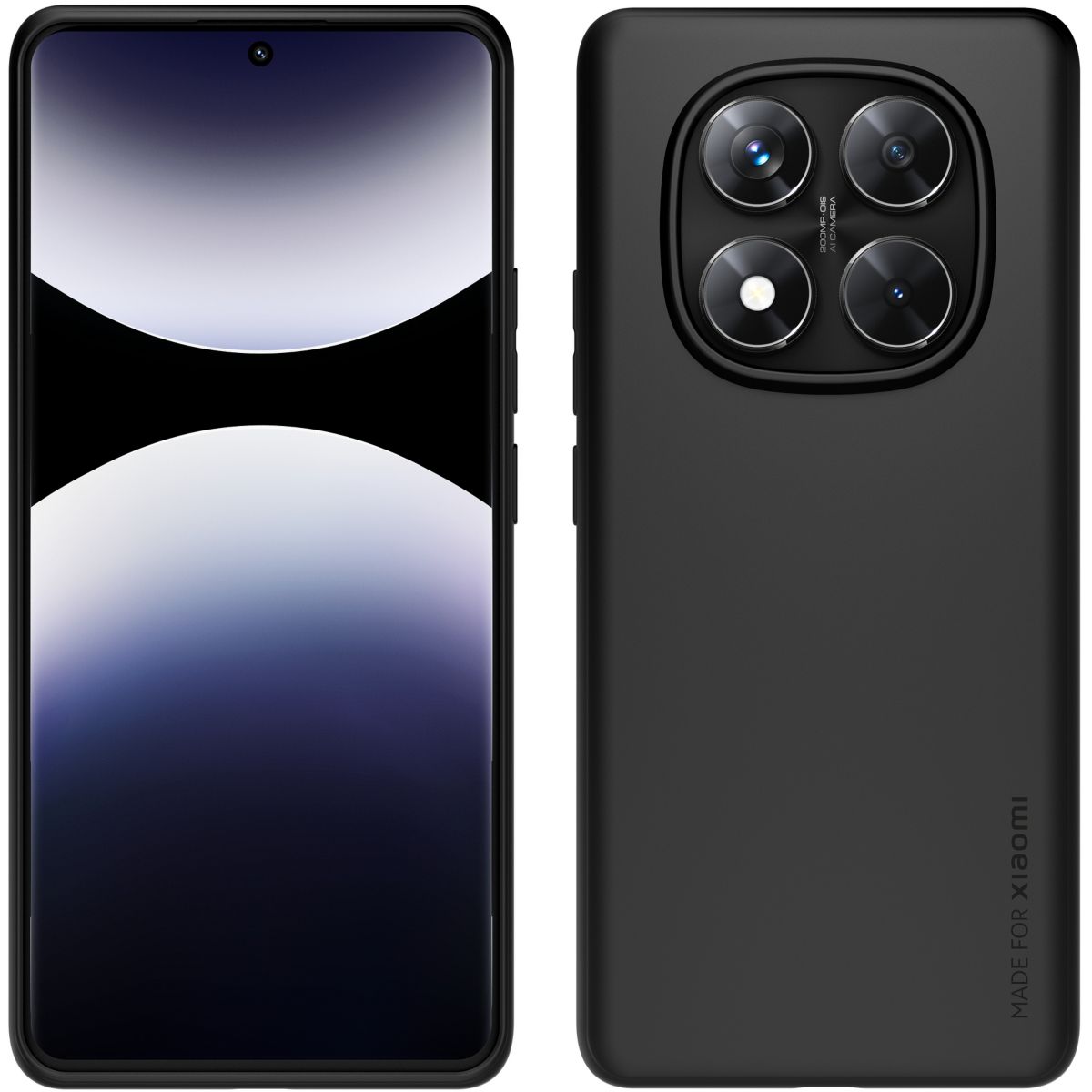 Coque Redmi Note 14 Pro 4G/5G Noir couleur unique, XIAOMI