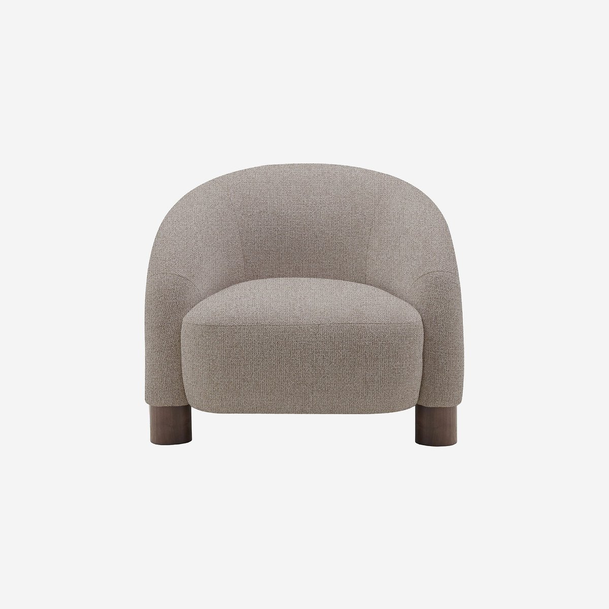 Fauteuil en tissu chenille et pieds en bois GALINA taupe, HABITAT