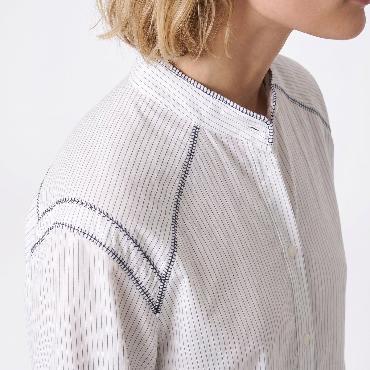 Chemise col en popeline à rayures raffinés et manches longues SALAURA blanc cassé, ARTLOVE
