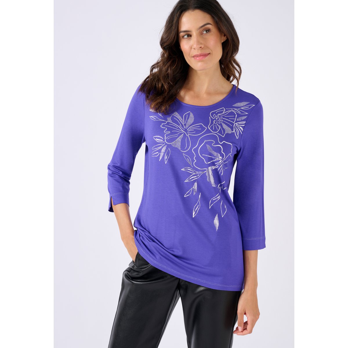 T-shirt motifs coloris doré violet deep blue, DAMART