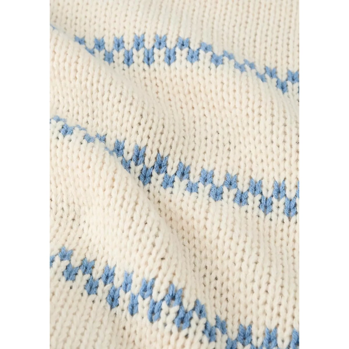 Plaid en mélange de laine à rayures bleu, MANGO HOME