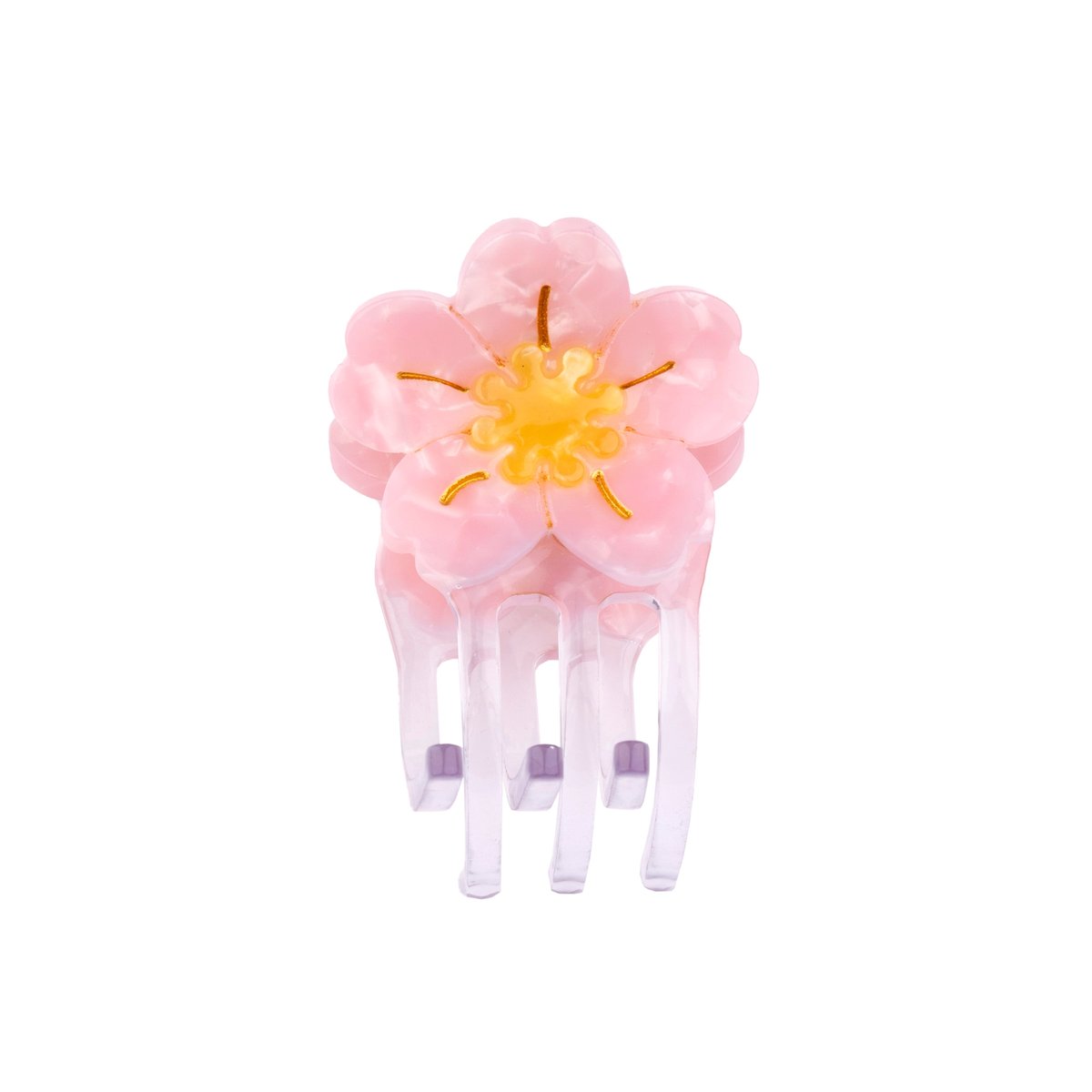 Mini pince à cheveux SAKURA rose clair et jaune, COUCOU SUZETTE