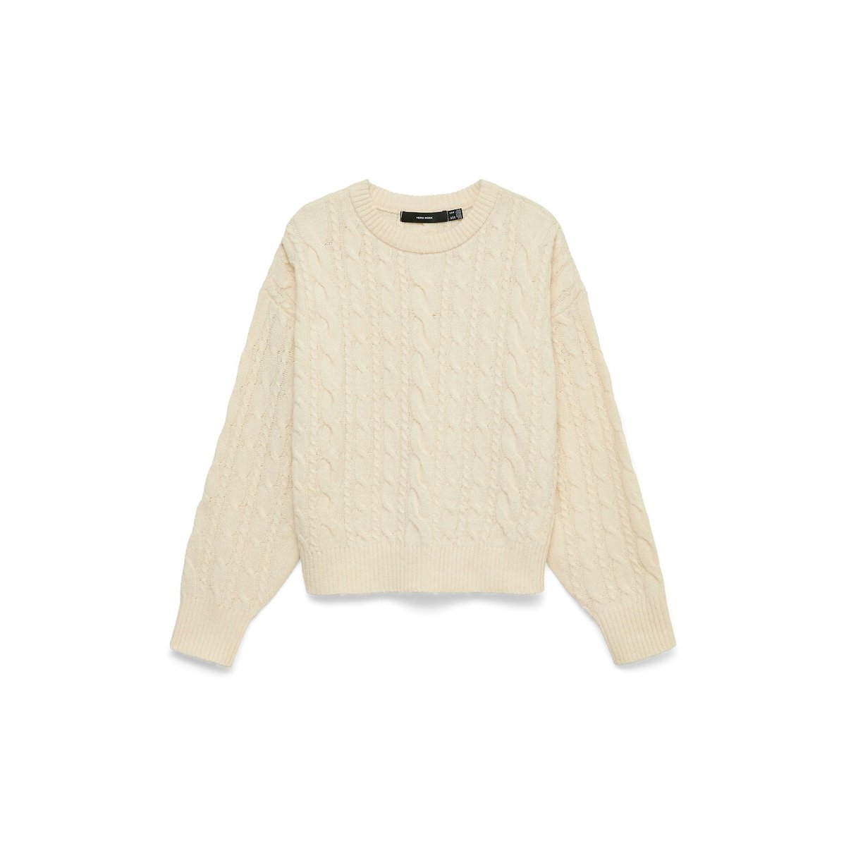 Pull manches longues torsadé ecru, VERO MODA