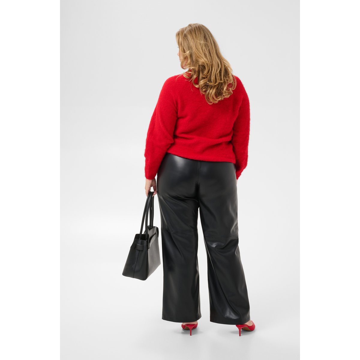 Pullover tricoté rouge crimson melange, KAFFE CURVE