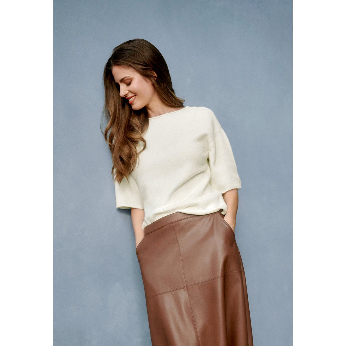 Pull-over en maille manches courtes blanc, BETTY BARCLAY