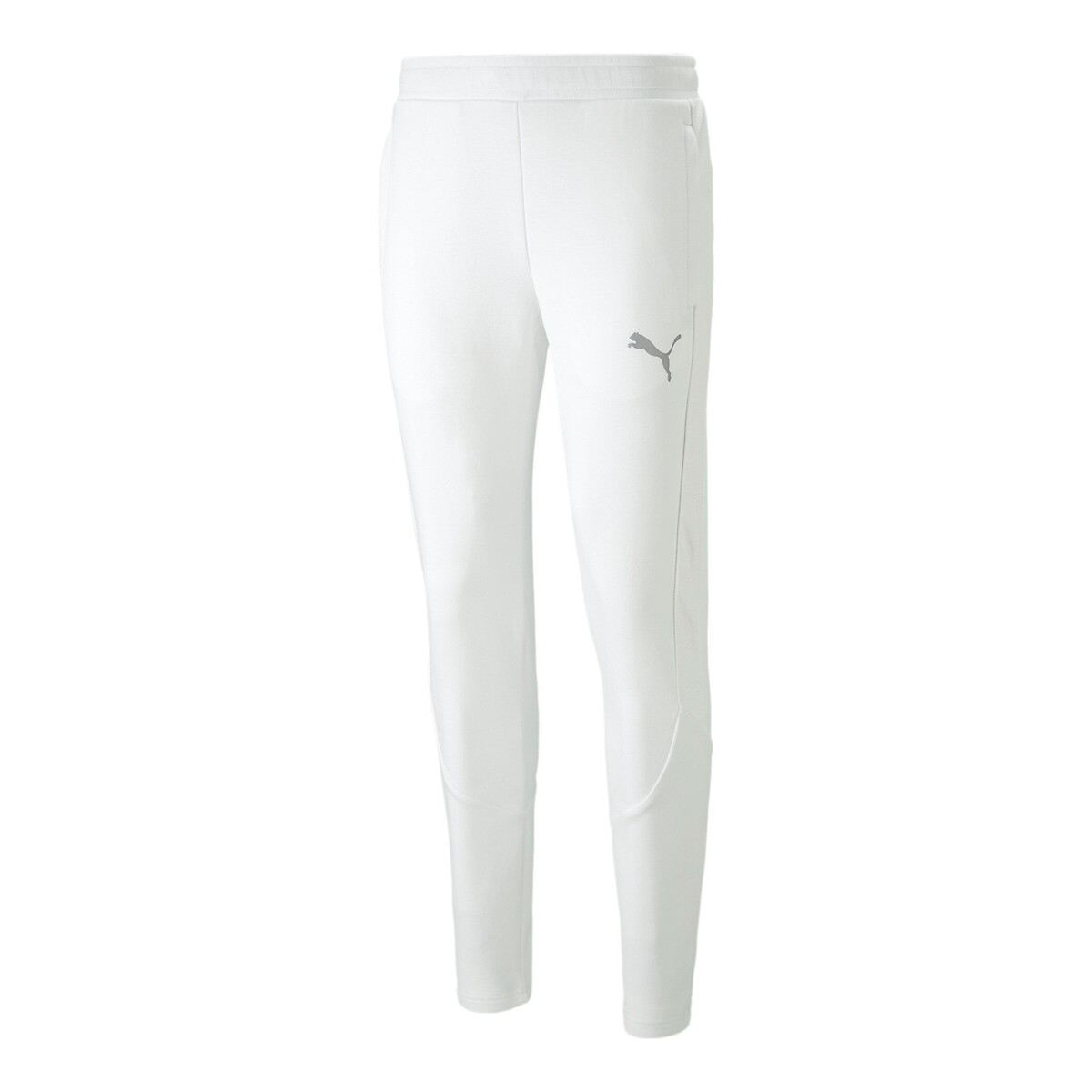 Evostripe Sports Joggers with Logo Print in Cotton Mix white, PUMA