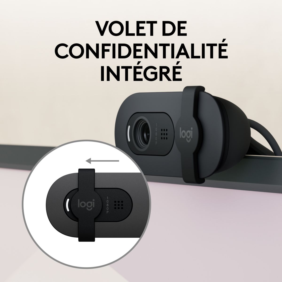 Webcam Brio 100 Full HD Noir couleur unique, LOGITECH