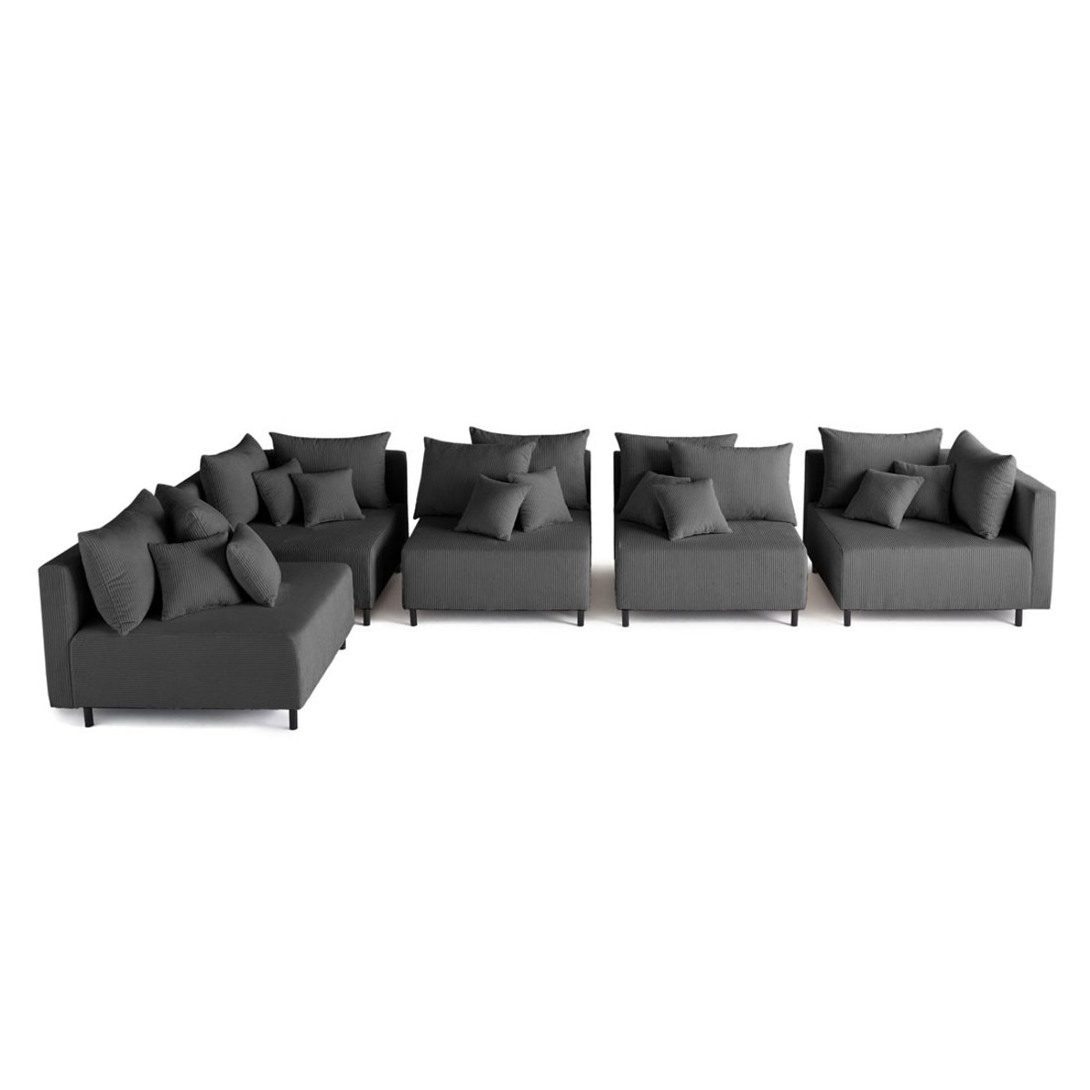 Canapé d'Angle réversible 5 places - EDINBURG gris foncé, BEST MOBILIER