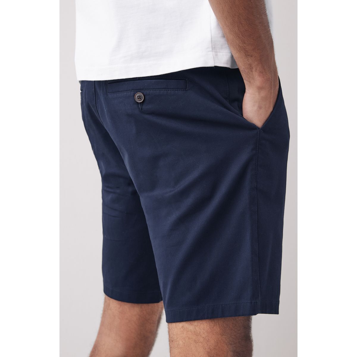 Short Chino Droit Stretch bleu/gris, NEXT
