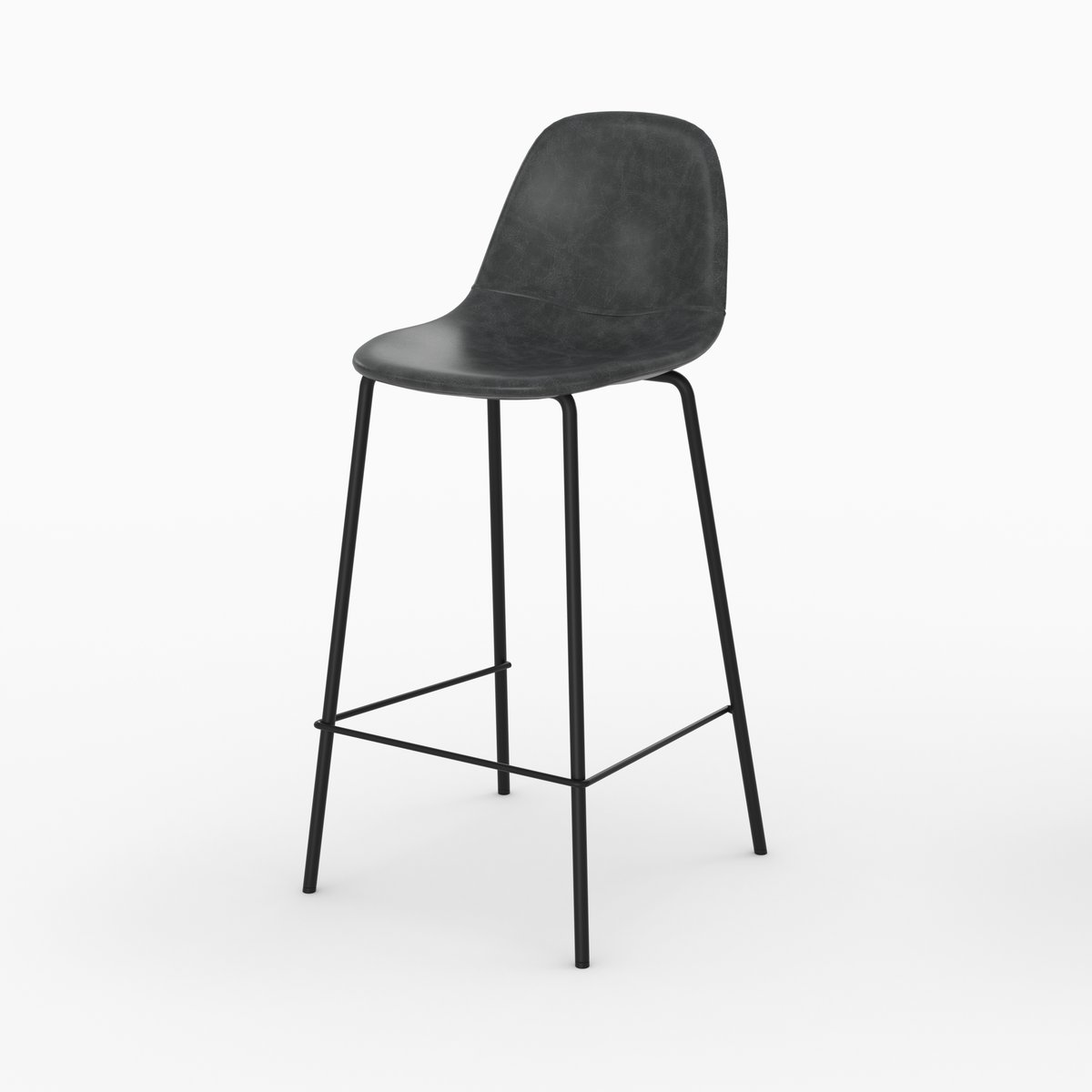 Pack 4 chaises pour îlot central 65 cm - HENRIK marron et gris noir, MAISON PAVANE