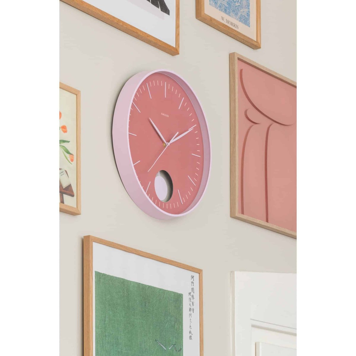 Horloge Murale Plastique GRATO PENDULUM rose clair, KARLSSON