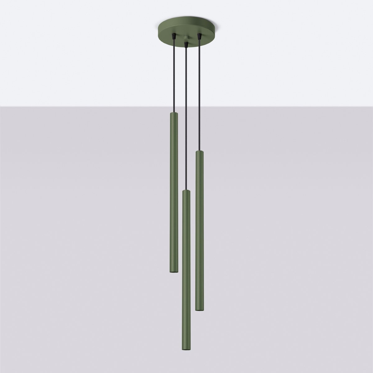 Suspension Acier Vert Olive G9 3 Pastelo vert, EDEN