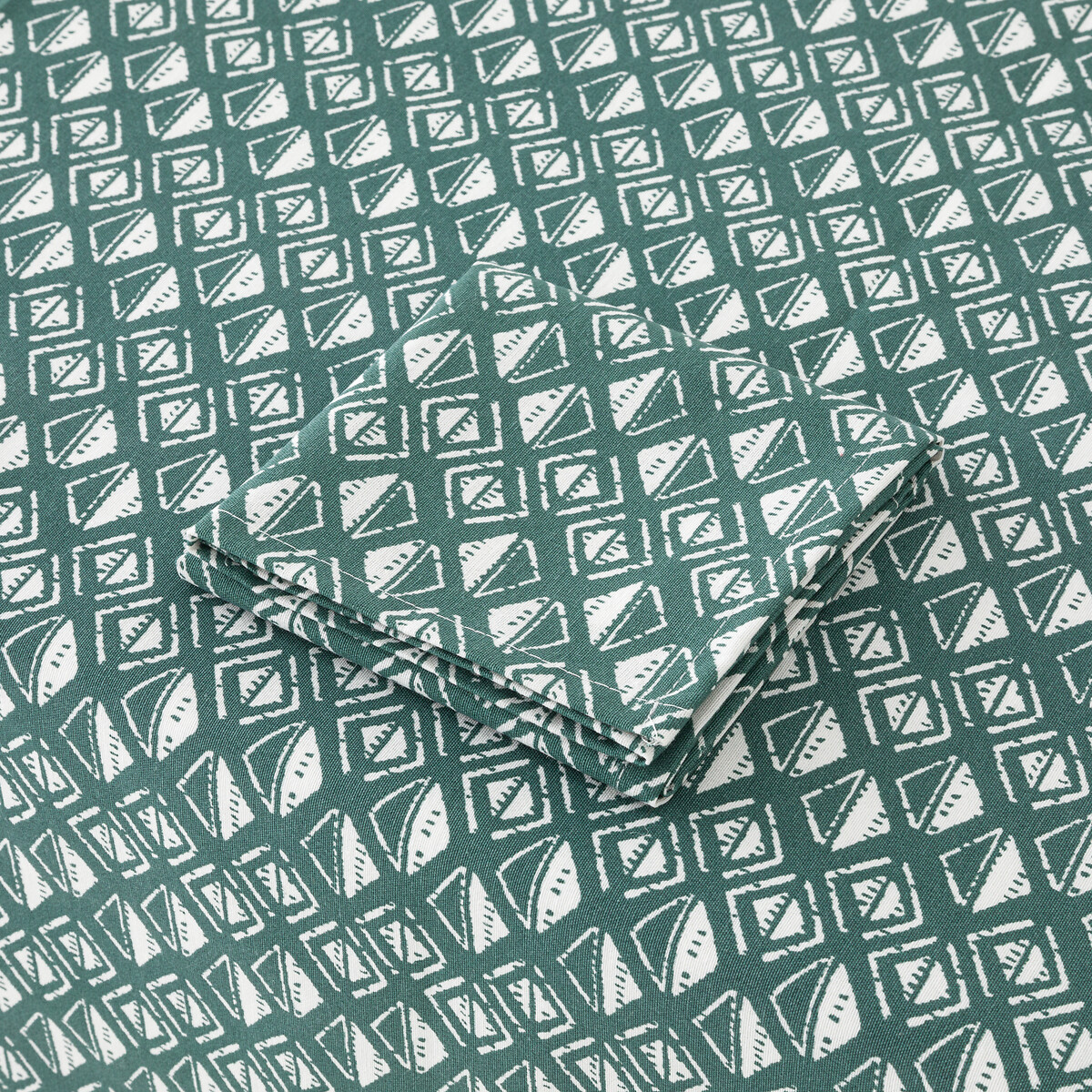 Lot de 3 serviettes de table imprimées Lodge vert imprimé, LA REDOUTE INTERIEURS