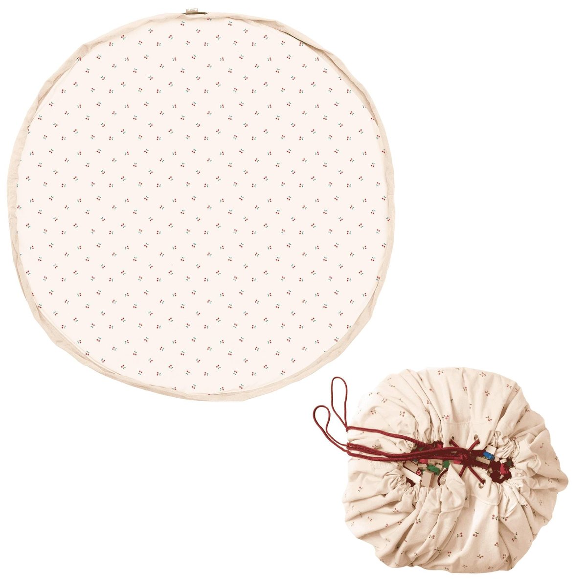 play&go - tapis de jeu & sac à jouets - cherry cherry ecru/noir/rouge, PLAY ET GO