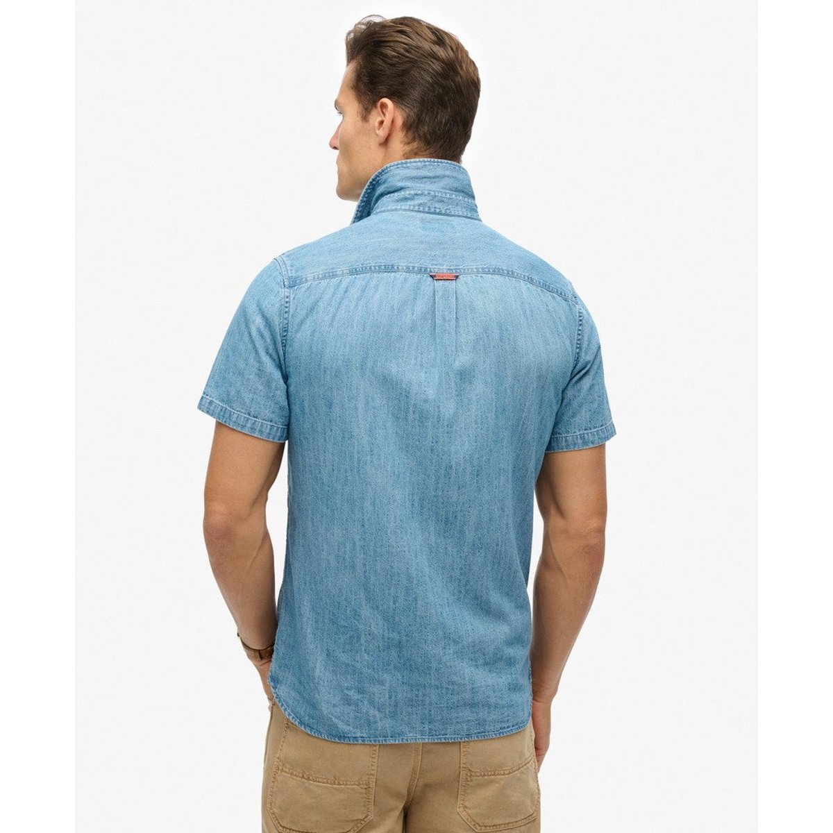 Chemise en jean à manches courtes Essential délavage vintage, SUPERDRY