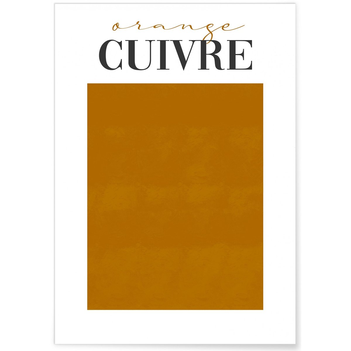 Affiche Orange Cuivré blanc, L'AFFICHERIE