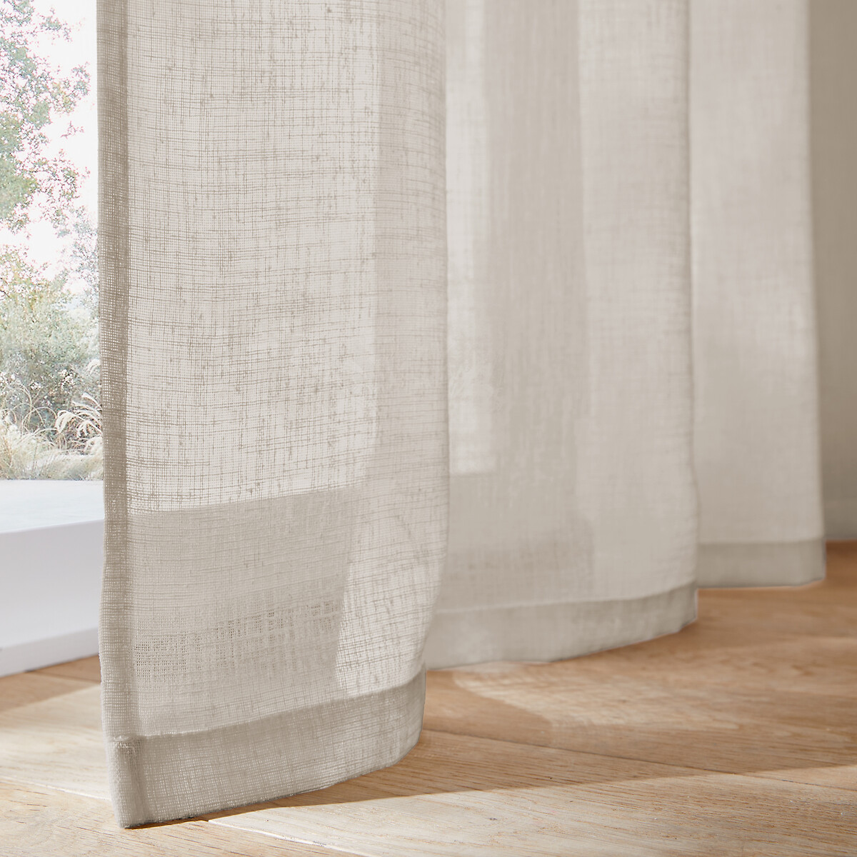 Nyong Voile Eyelet Panel light taupe beige, LA REDOUTE INTERIEURS