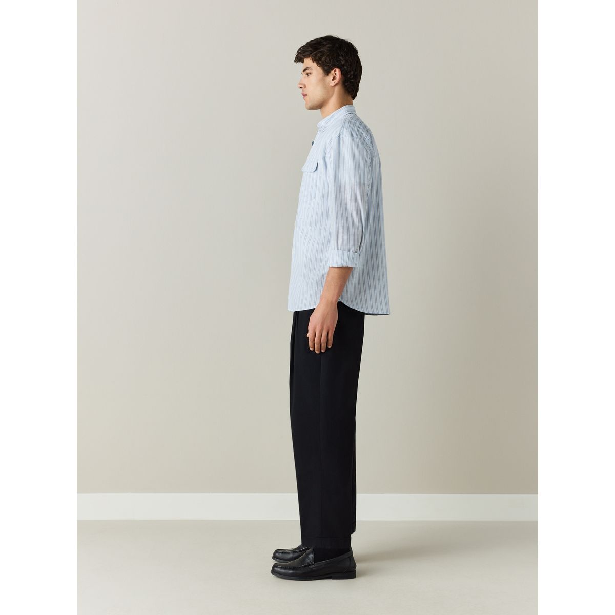 Pantalon chino bouffant à pinces n. premium noir, NEXT